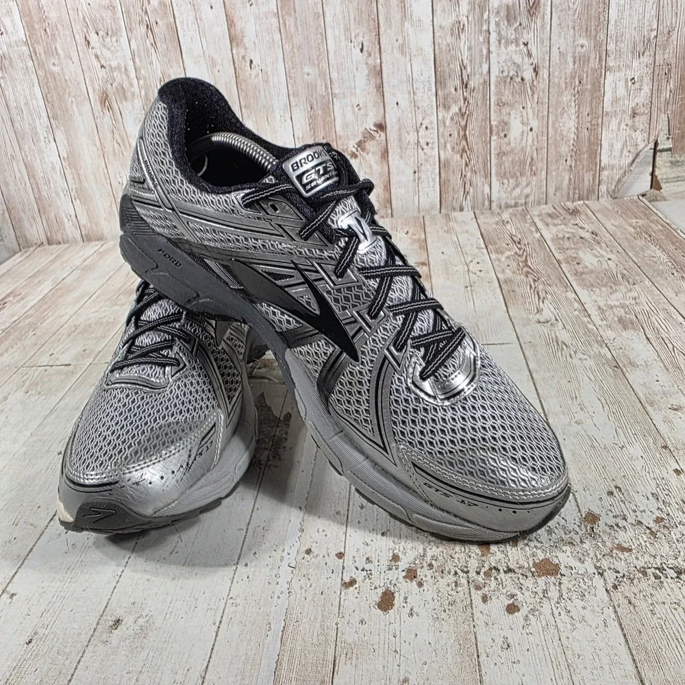 Brooks Adrenaline GTS 17 Mens Running Shoes Silver Black 1102411D033 Size 12 D